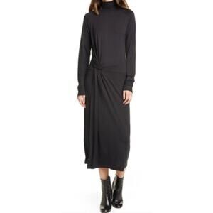 Rag & Bone NWT Black Draped Shaw Midi Dress- Size XXS